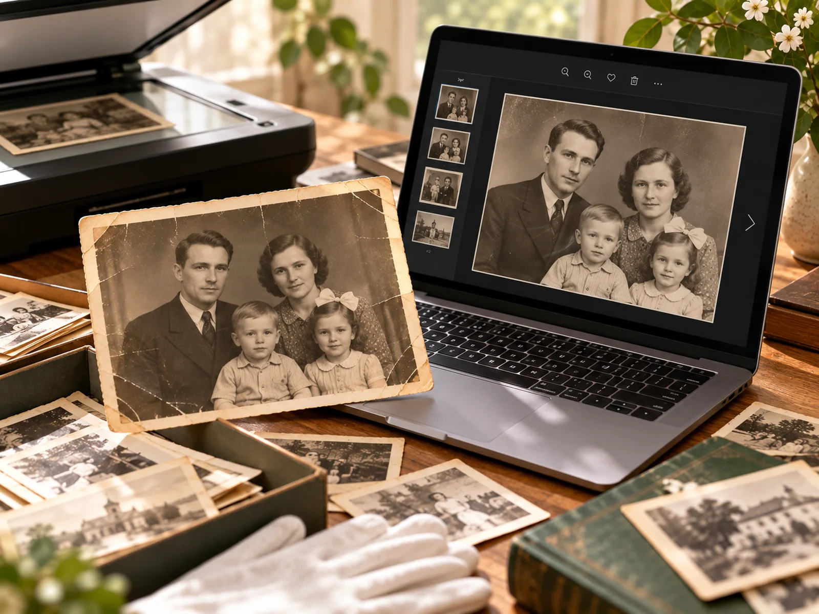 Условный пример оцифровки семейных фотографий