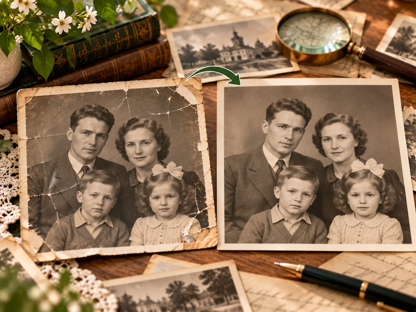 Условный пример реставрации старой фотографии